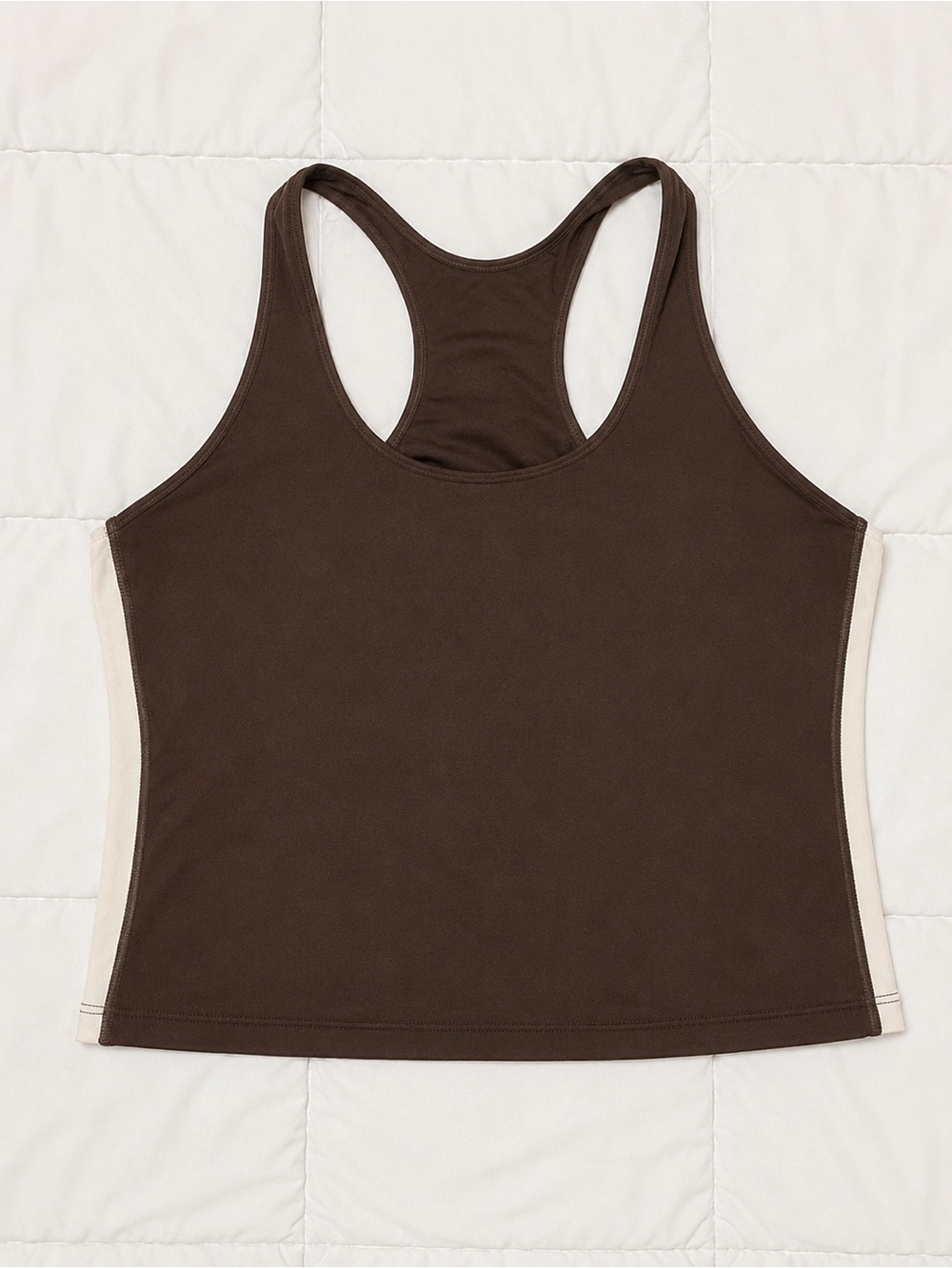 Pro Player Brown Tank Top with Cream Side Panels